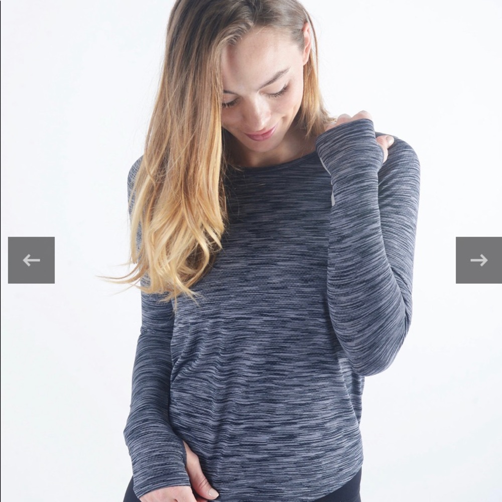 Zyia Charcoal Split Back Long Sleeve T - Picture 2 of 8